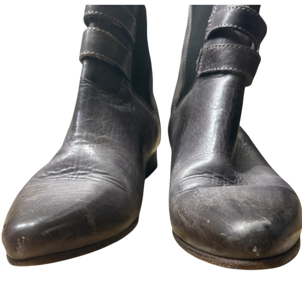 BED STU Ravine Distressed Leather Ankle Boots in Gray Size 7.5 - QUIET LUXURY!!! - Picture 6 of 13